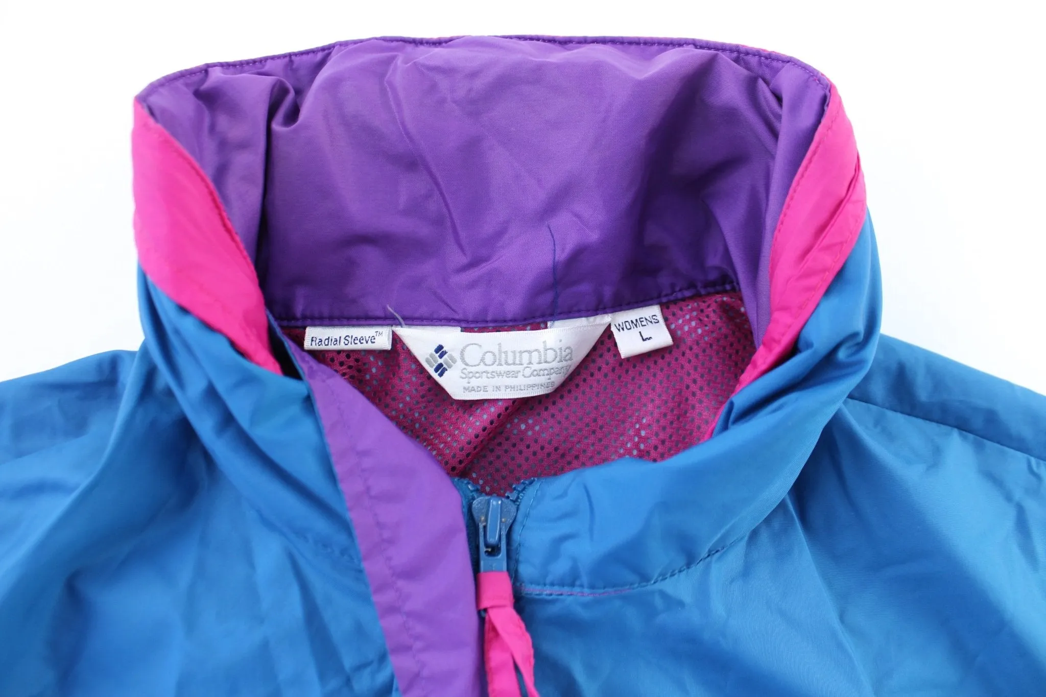 90’s Women's Columbia Sportswear Company Blue & Purple Zip Up Jacket