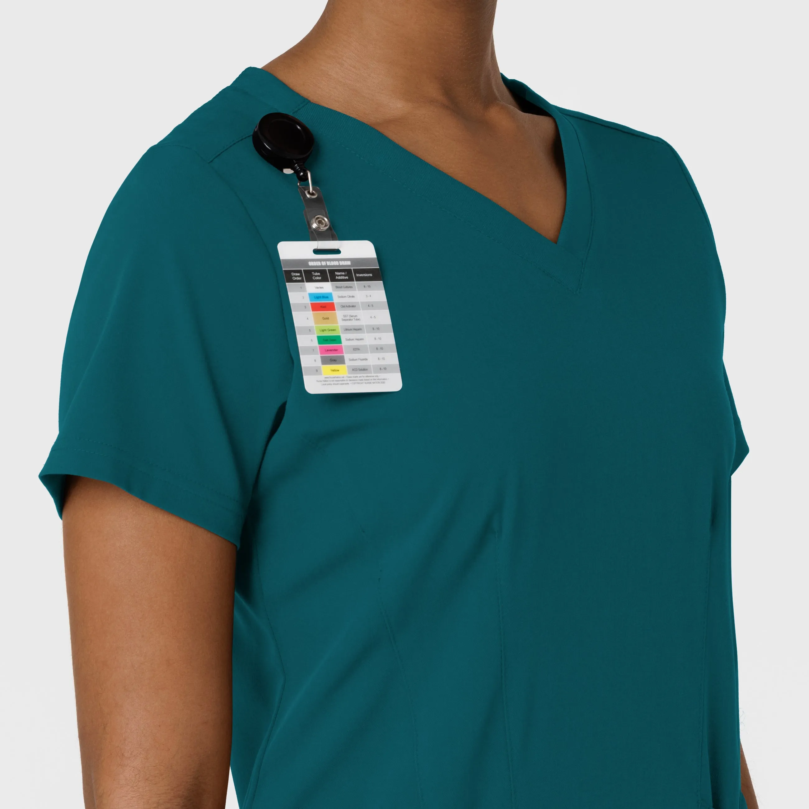 Aero Remix Women's Flex-N-Reach V-Neck Scrub Top - Caribbean