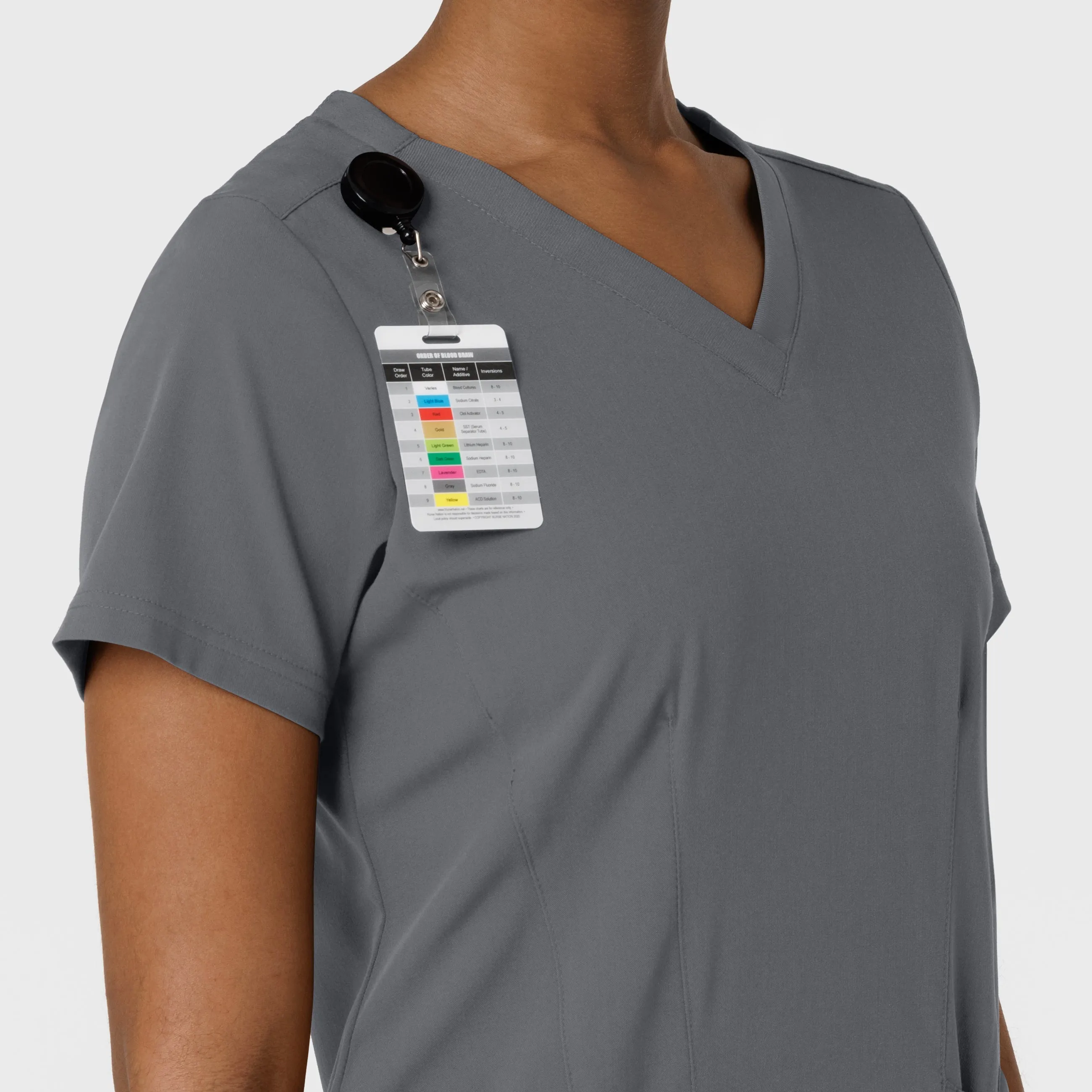 Aero Remix Women's Flex-N-Reach V-Neck Scrub Top - Pewter