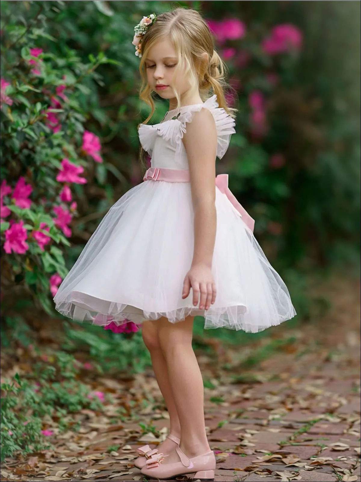 Angel Sleeves Party Tutu Dress