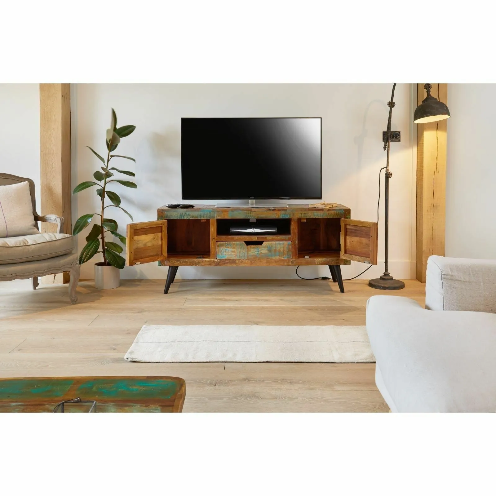 Aspen Scandi Reclaimed Wood Plasma TV Entertainment unit 140cm