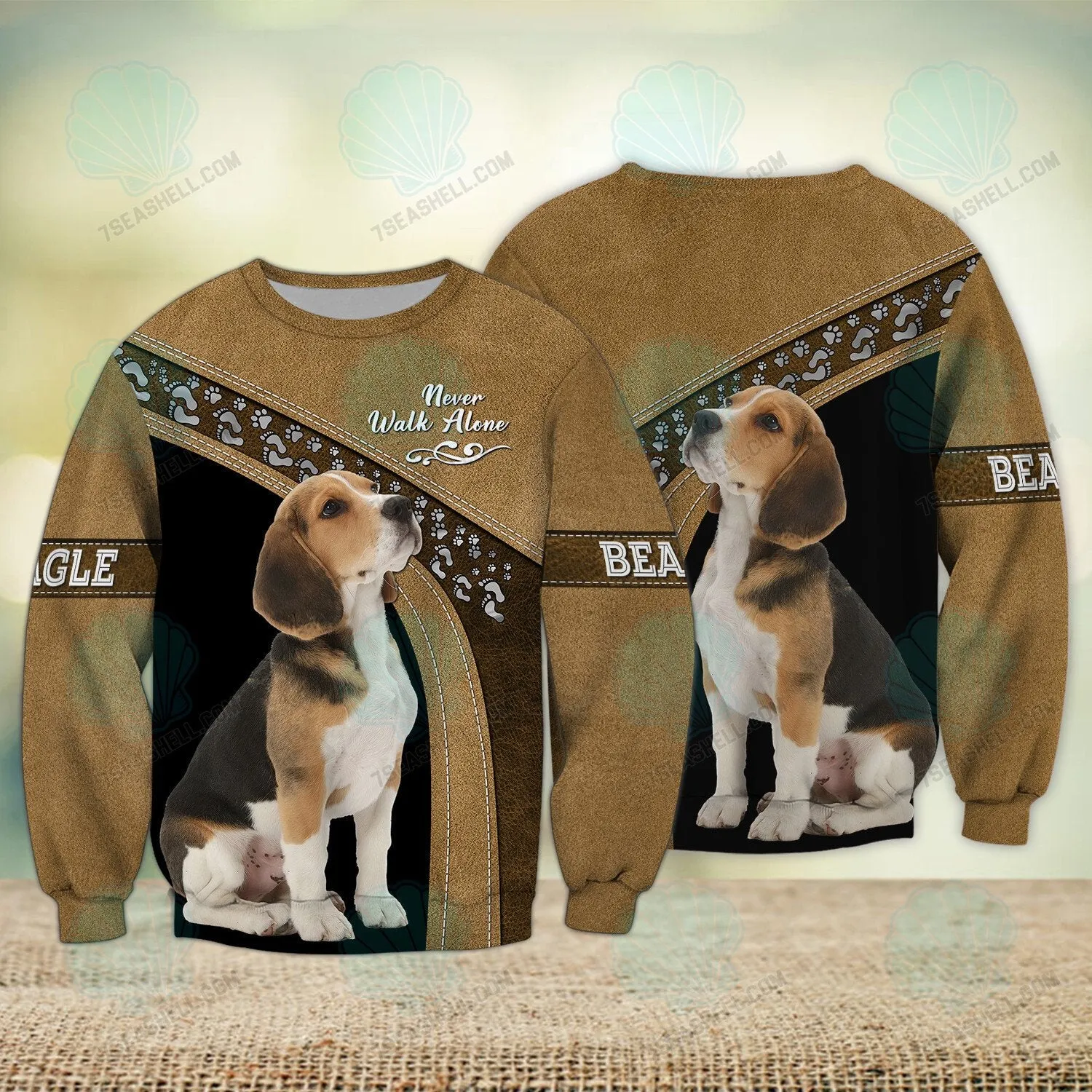 Beagle Lover Never Walk Alone 3D Full Print Sweatshirt Christmas Shirts