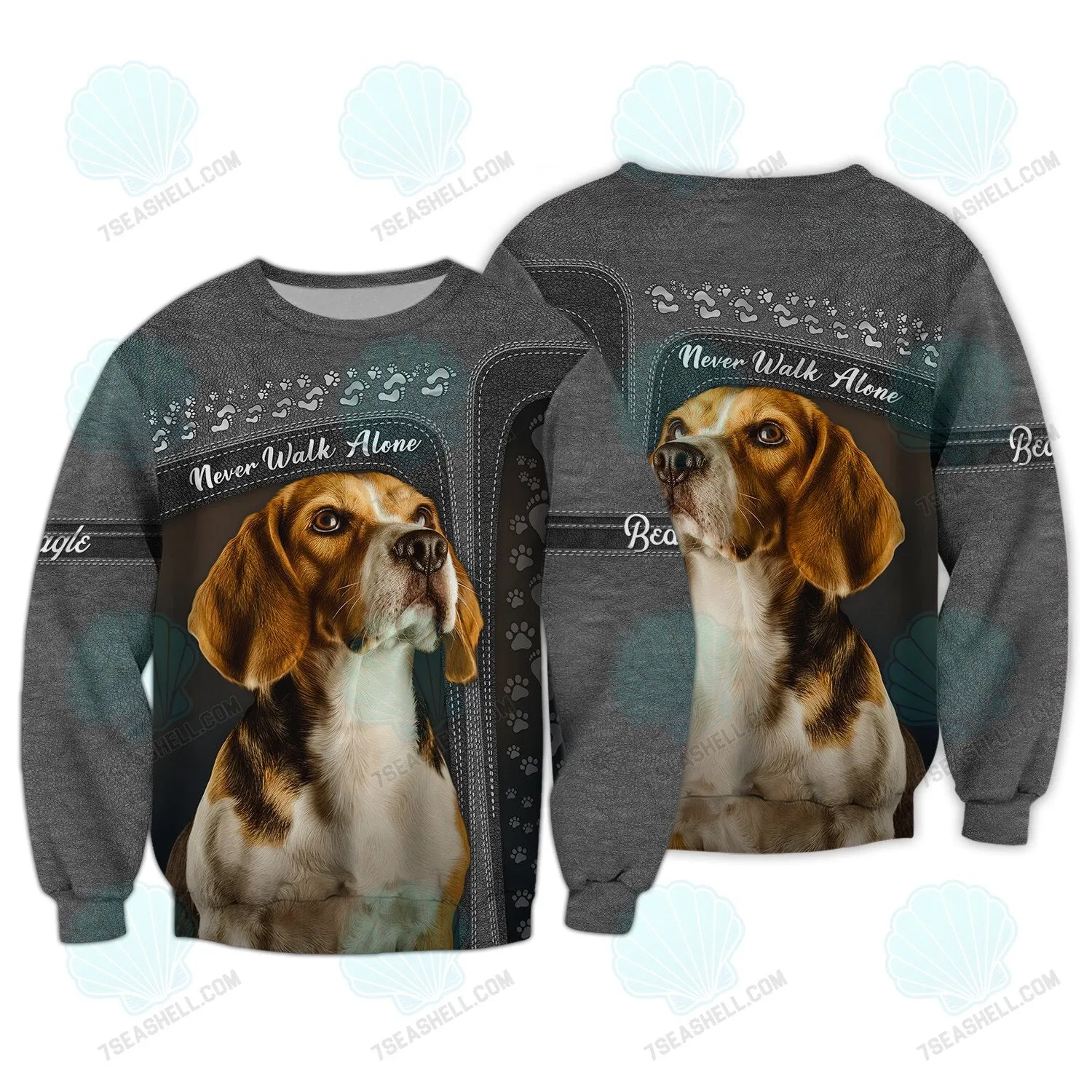 Beagle Lover Never Walk Alone 3D Full Print Sweatshirt Christmas Shirts