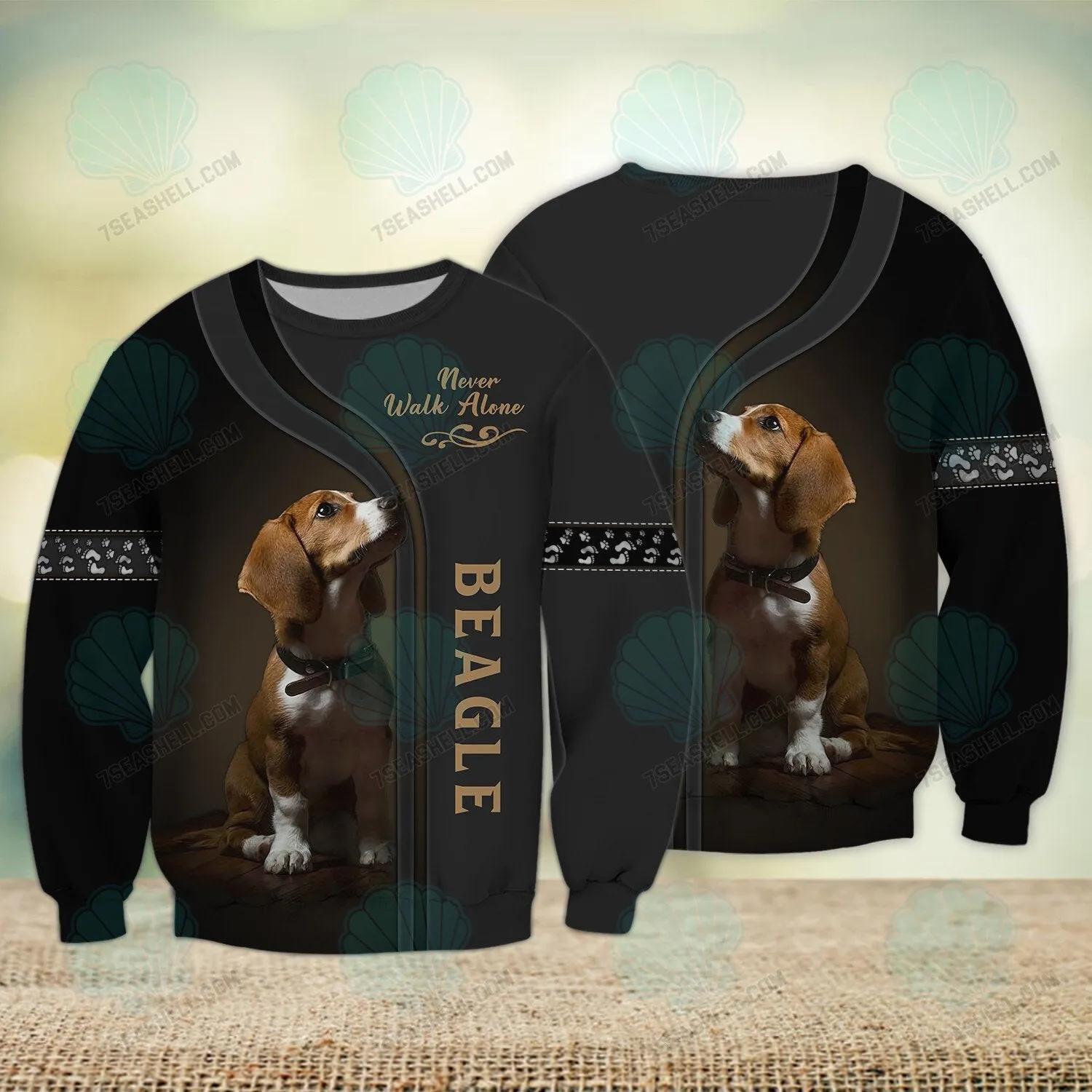 Beagle Lover Never Walk Alone 3D Full Print Sweatshirt Christmas Shirts