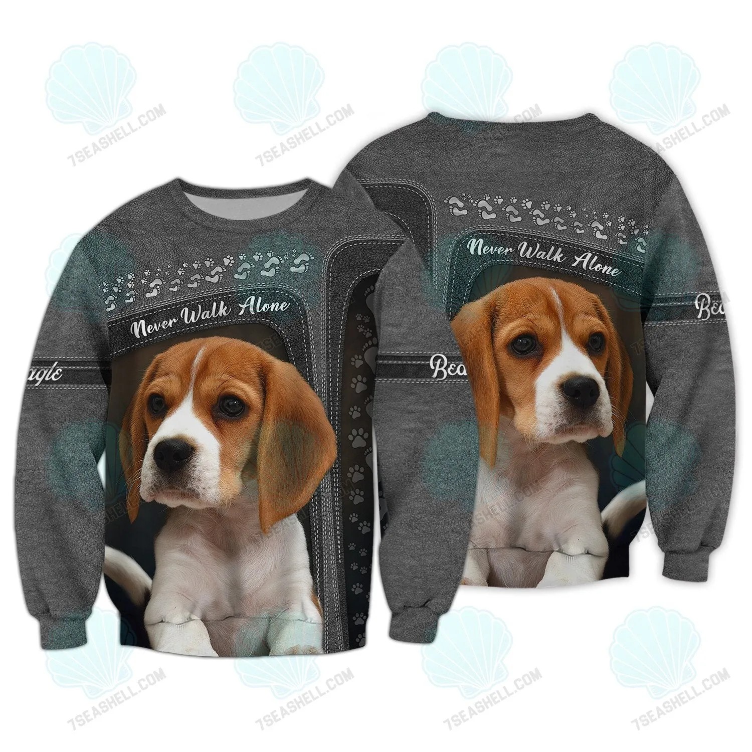 Beagle Lover Never Walk Alone 3D Full Print Sweatshirt Christmas Shirts