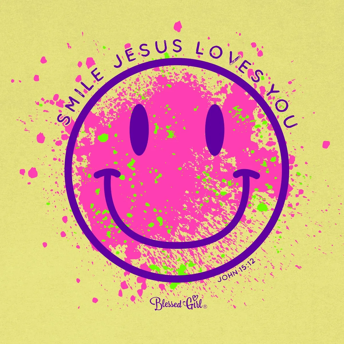 Blessed Girl Womens Boyfriend T-Shirt Smile Jesus Loves You