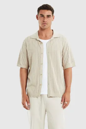 Bowler Knit Classic Shirt - Stone