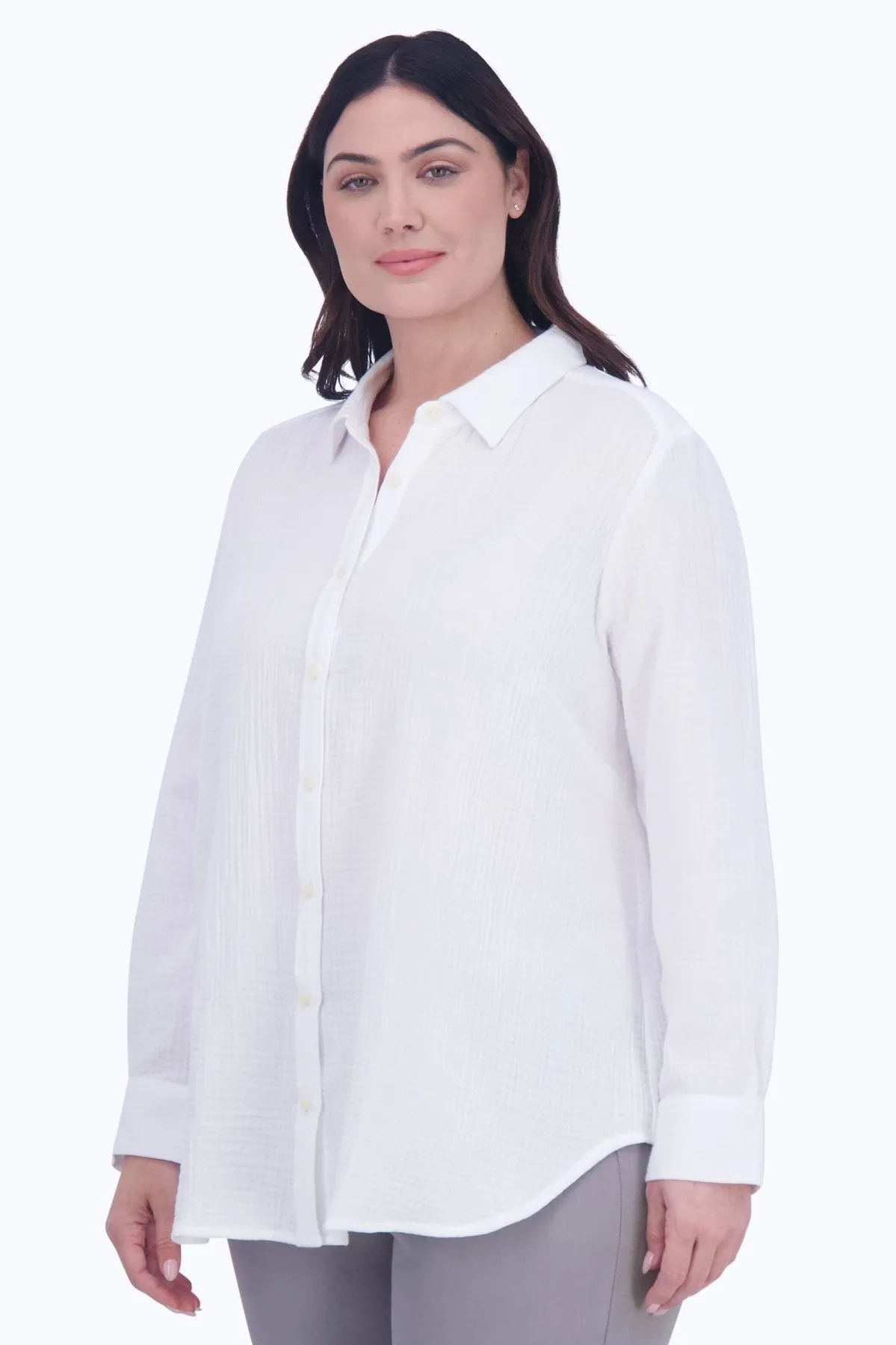 Boyfriend Plus Cotton Gauze Tunic