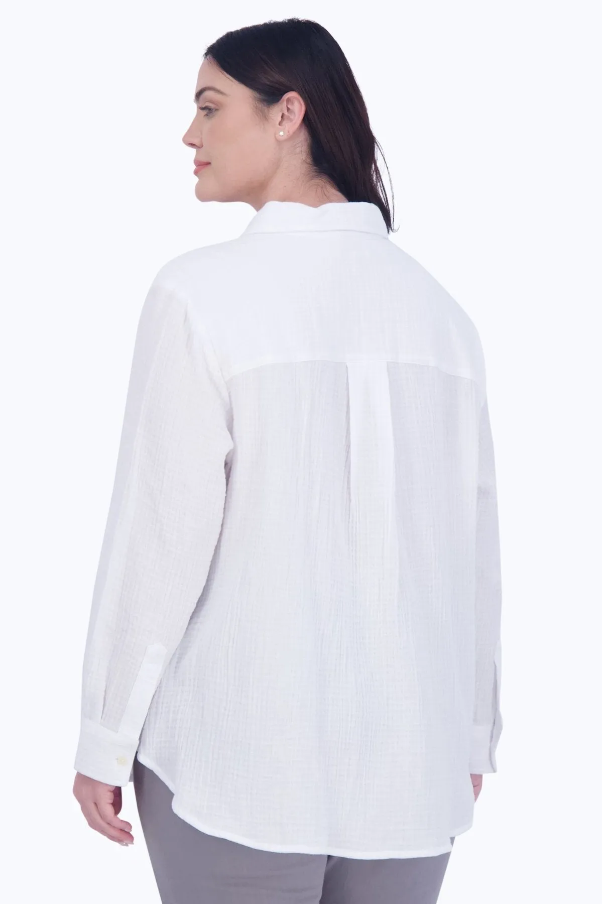 Boyfriend Plus Cotton Gauze Tunic