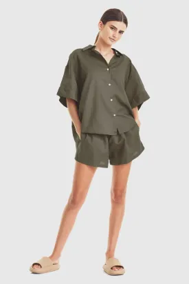 Boyfriend Shirt - Olive Grey