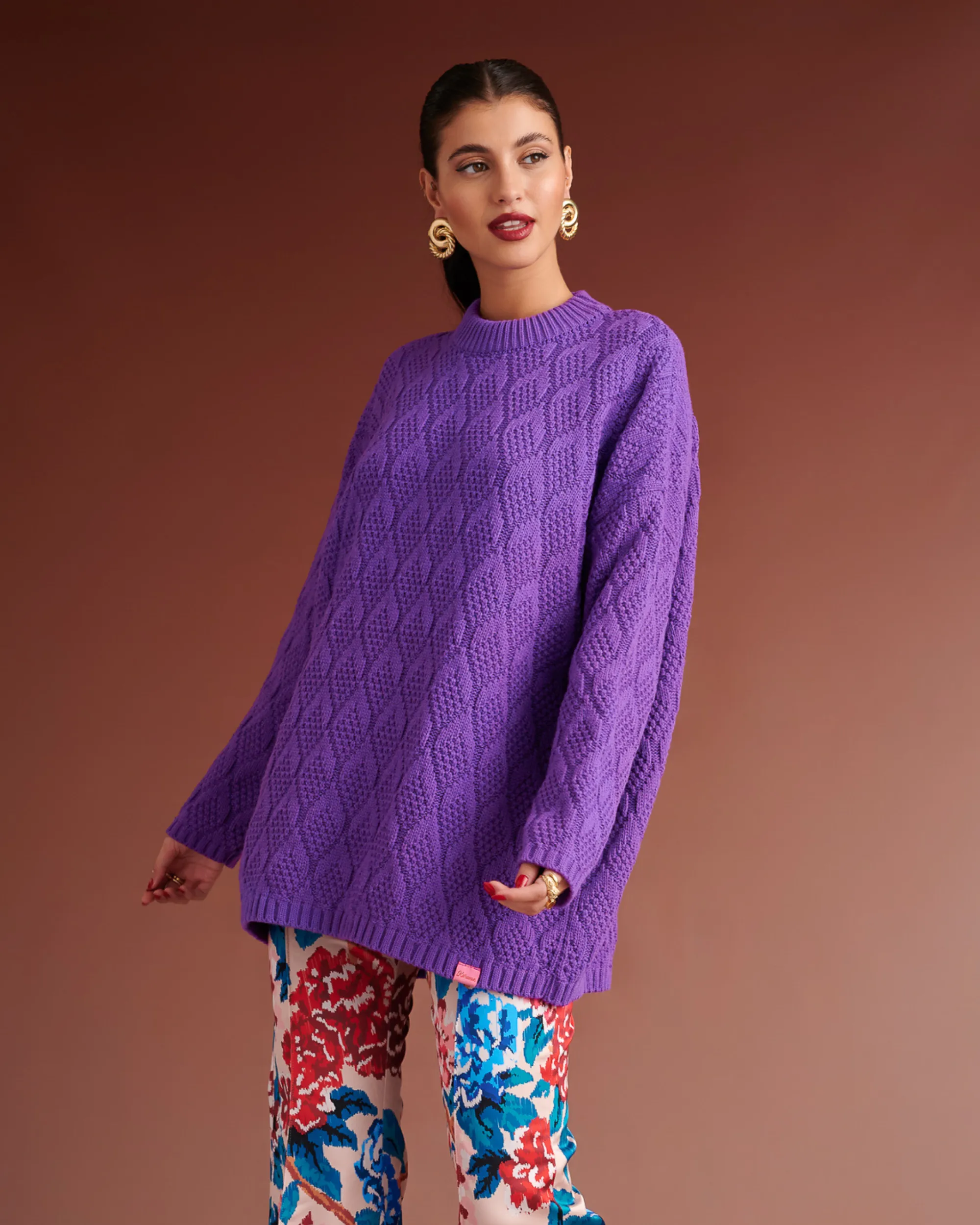 Brody Knit Sweater | Purple