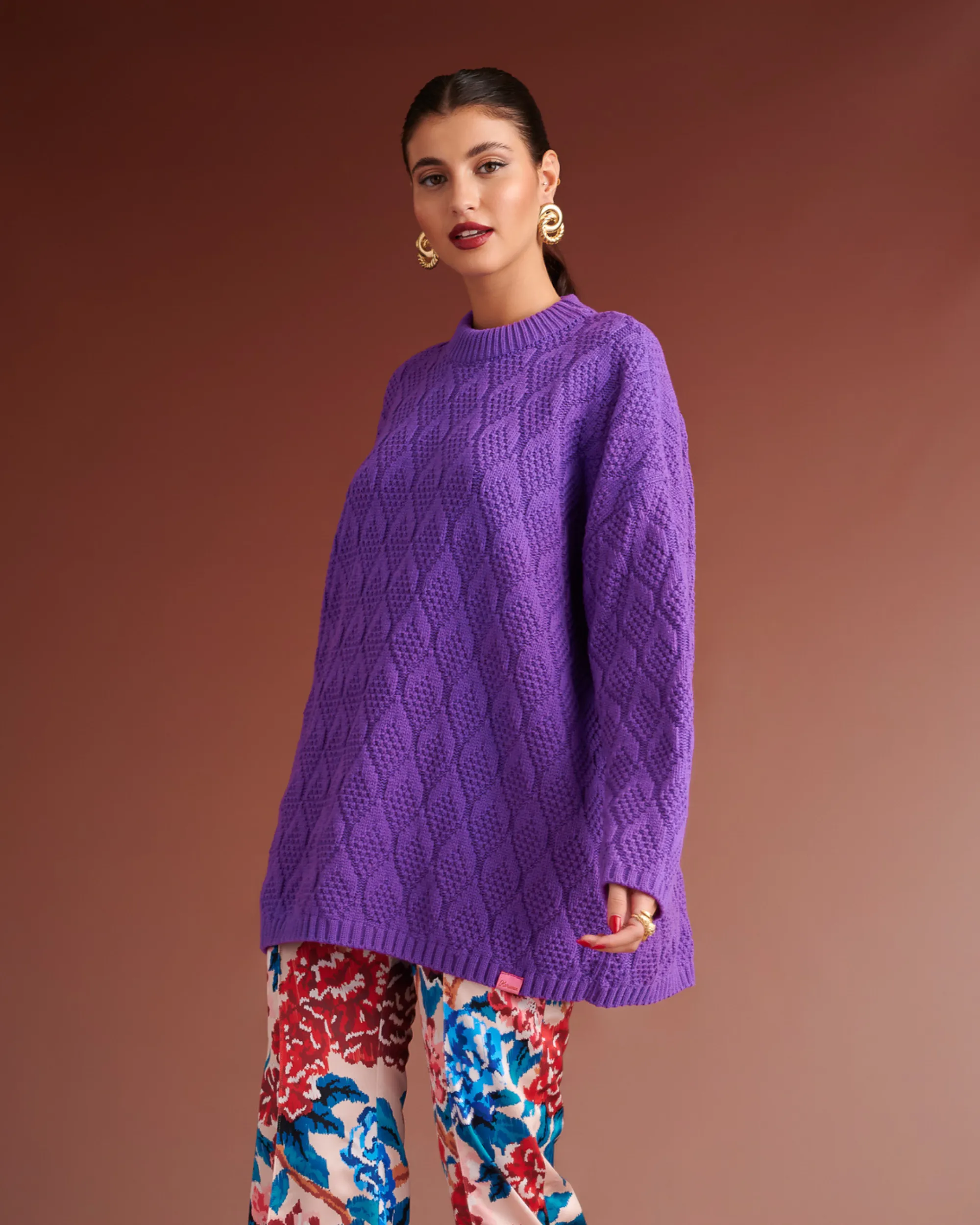 Brody Knit Sweater | Purple