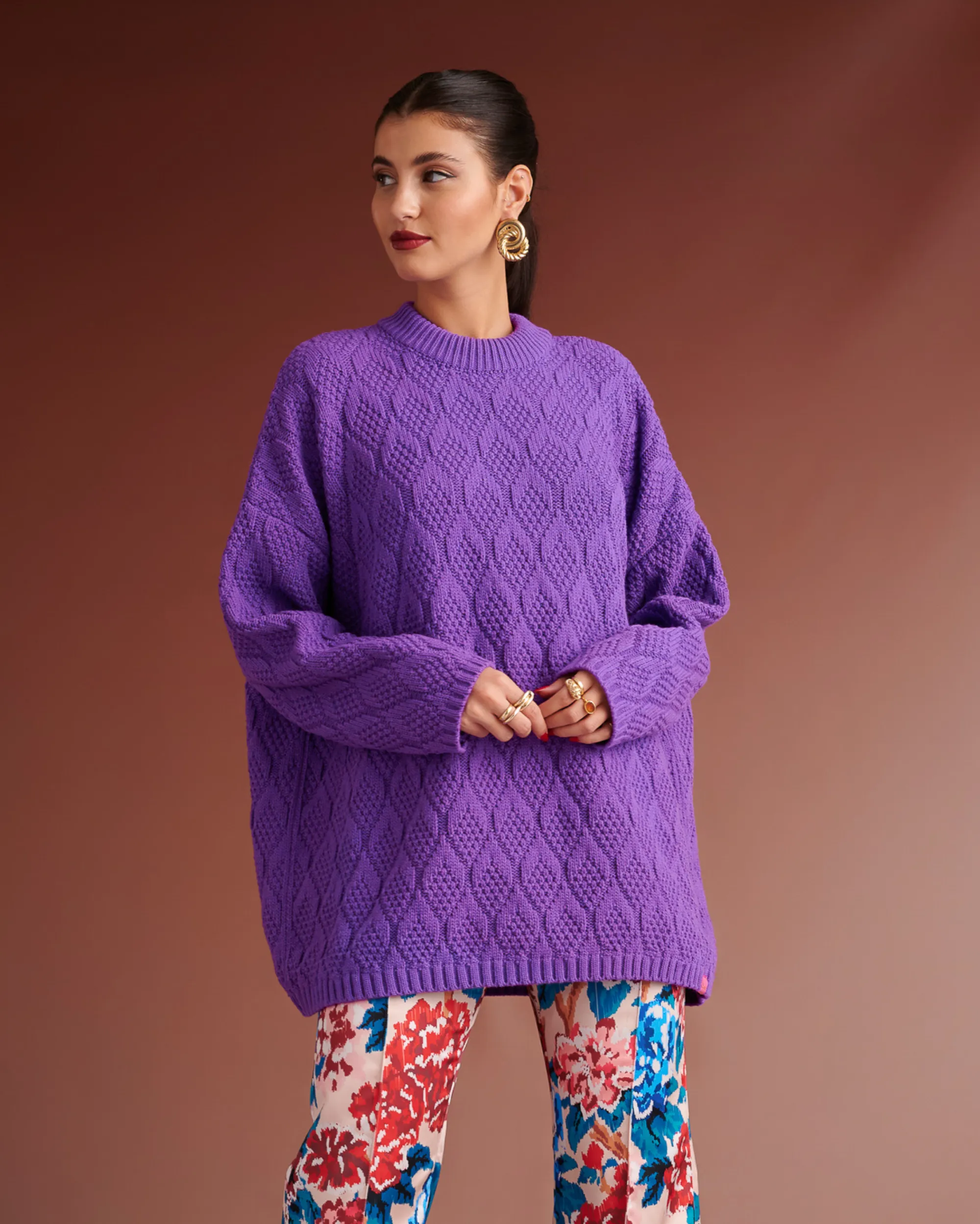 Brody Knit Sweater | Purple