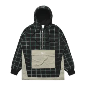 BRT FLEECE HOODIE CHECK BLACK