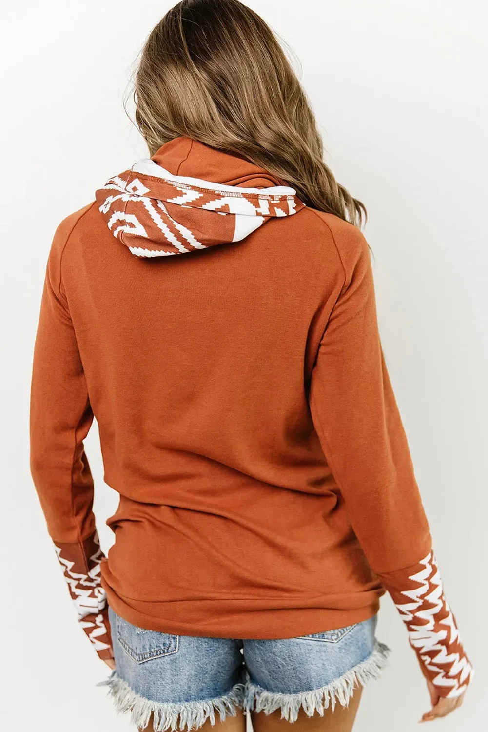 Camila Aztec Thumb Hole Hoodie