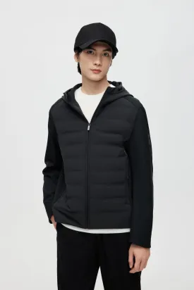 Contrast Goose Down Jacket With Hood