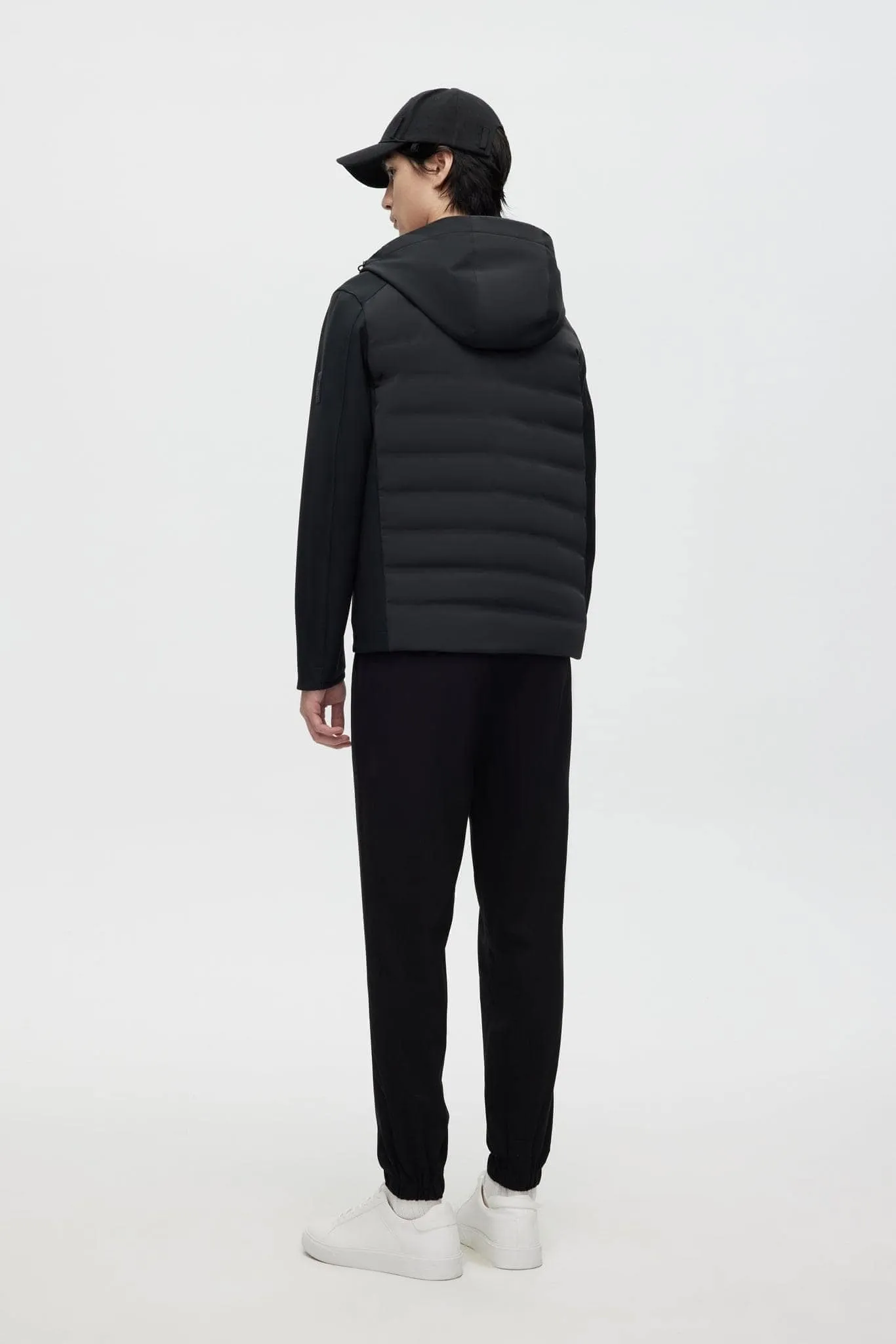 Contrast Goose Down Jacket With Hood