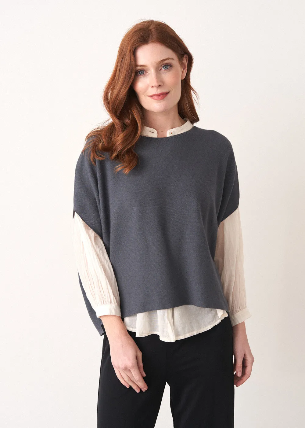 COSIMA SLEEVELESS SWEATER - DARK GREY