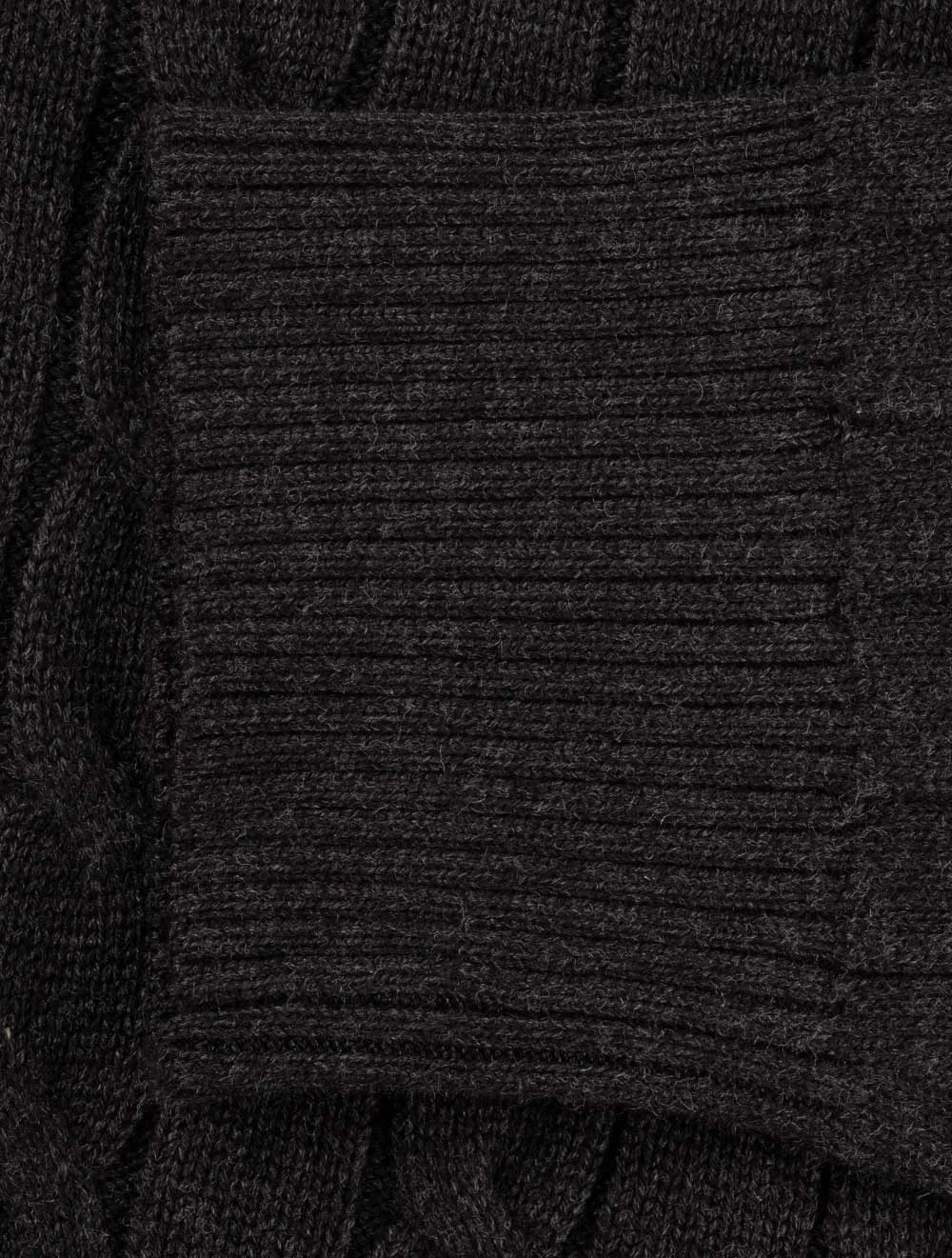 Cotton Cable Turtleneck Sweater Dark Charcoal Melange