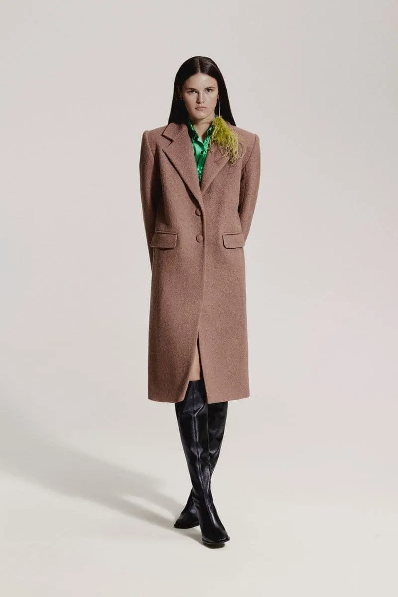 CURLY CAMEL WOOL COAT