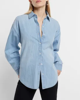 Denim Boyfriend Portofino Shirt in Light Wash