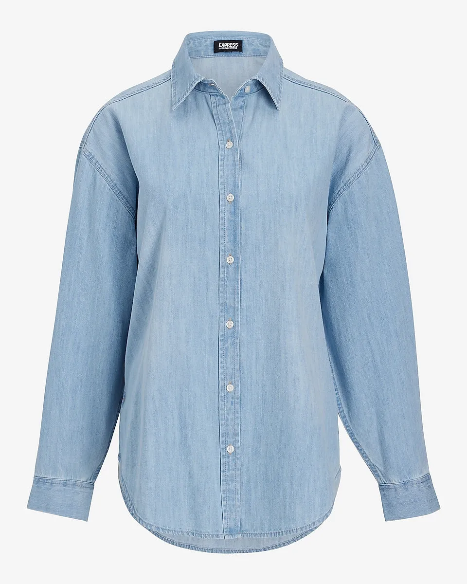 Denim Boyfriend Portofino Shirt in Light Wash