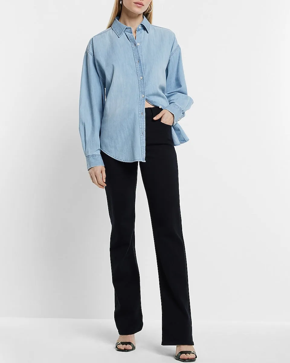 Denim Boyfriend Portofino Shirt in Light Wash