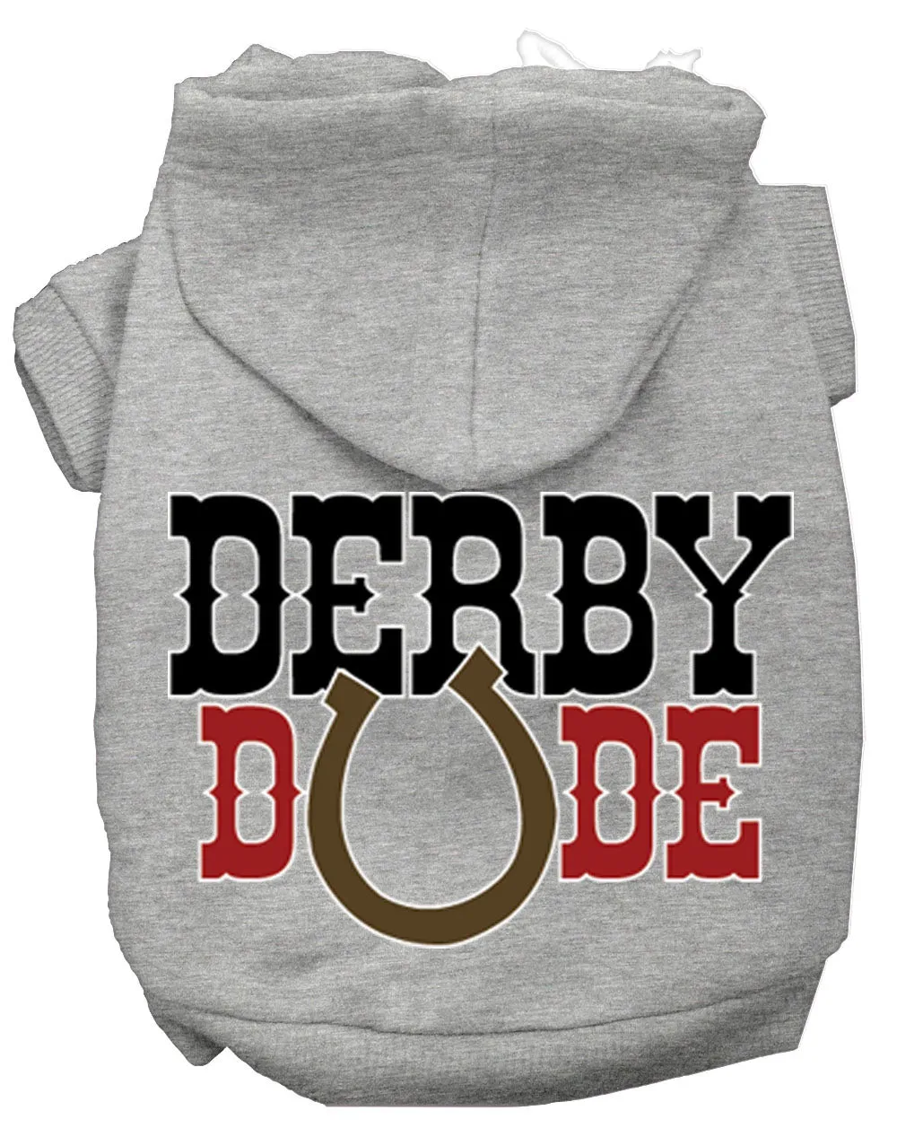 Derby Dude Screen Print Dog Hoodie Grey S