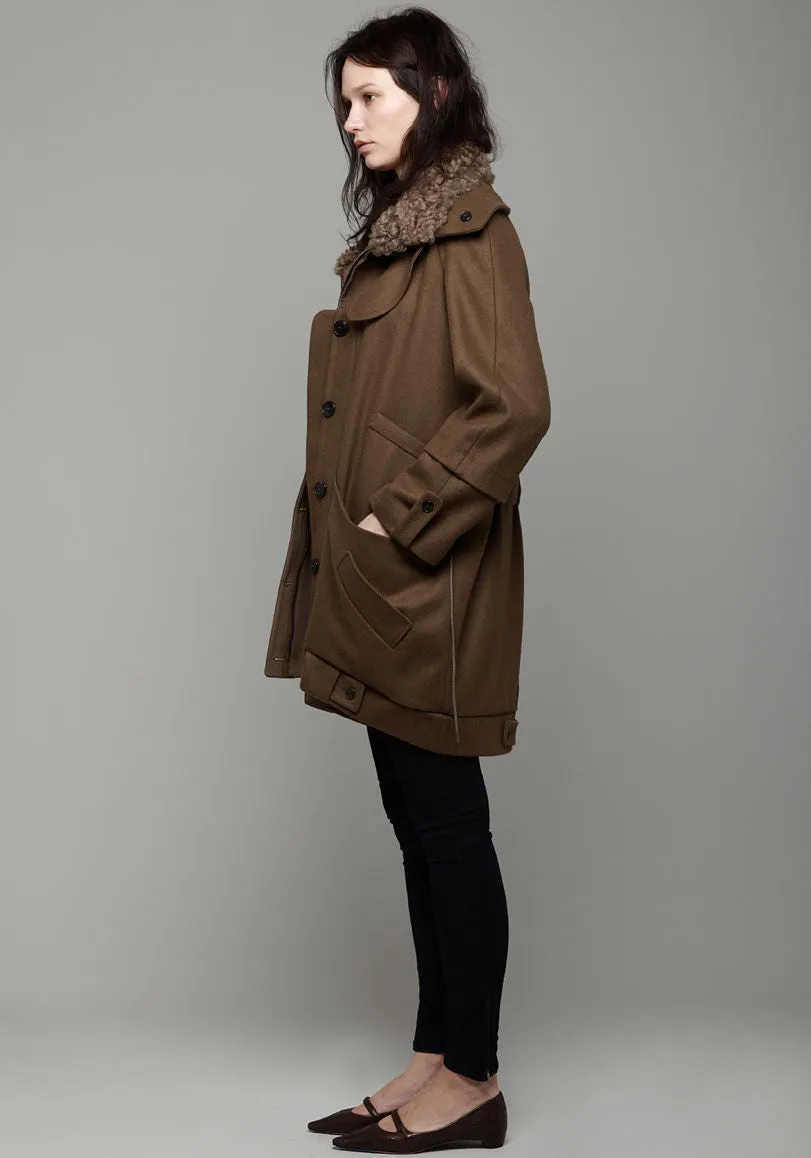 Draped Wool Coat