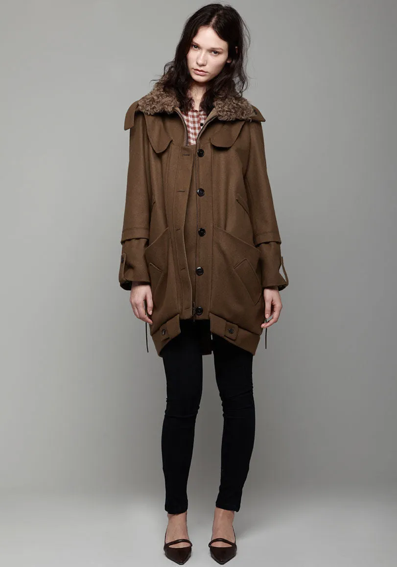 Draped Wool Coat