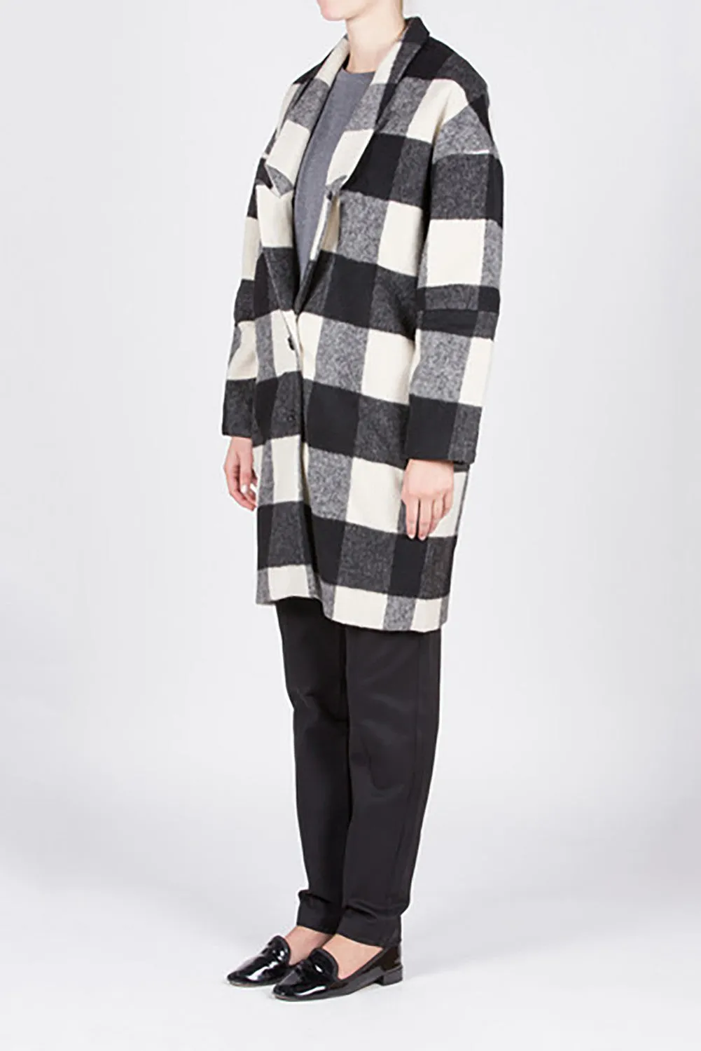 Eden Coat - Black/White Check