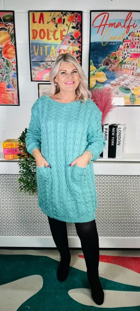 Edinburgh Knitted Dress - Mint