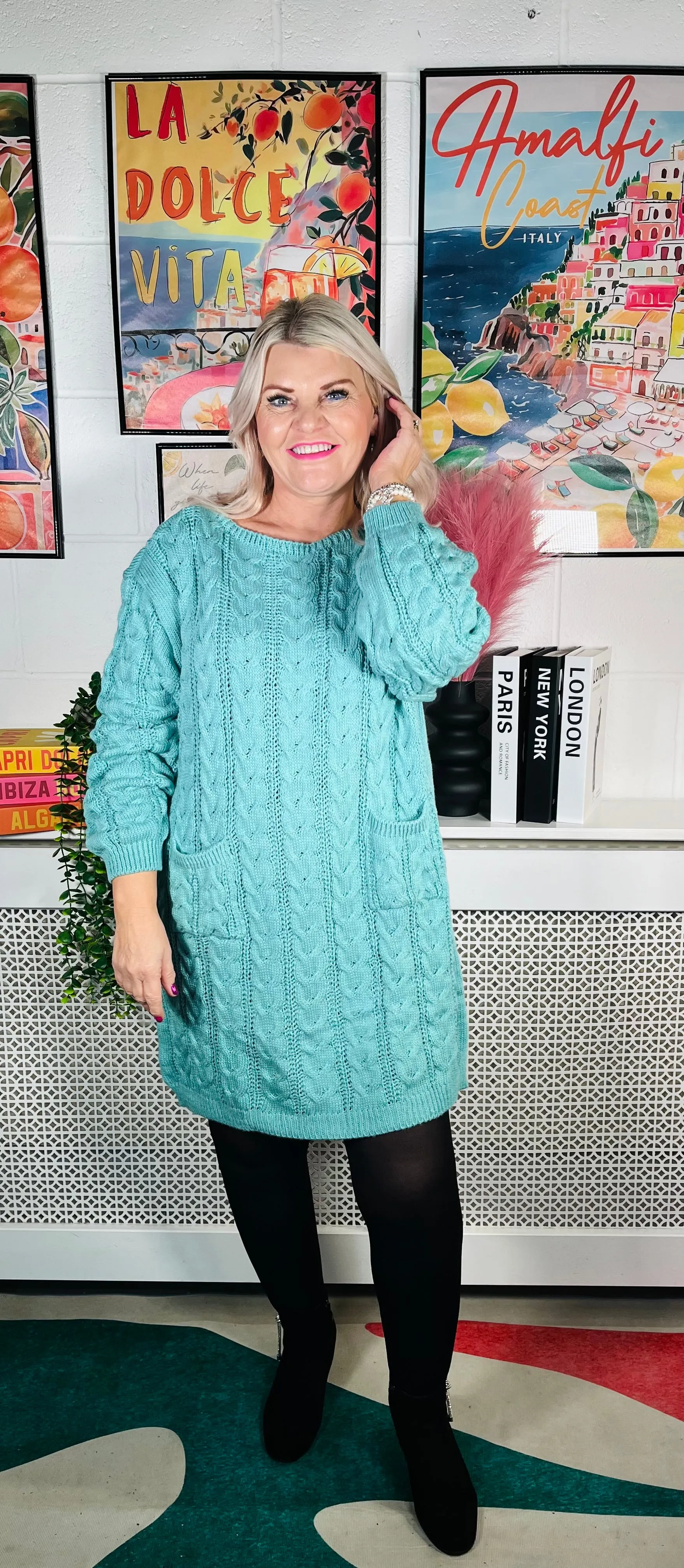 Edinburgh Knitted Dress - Mint