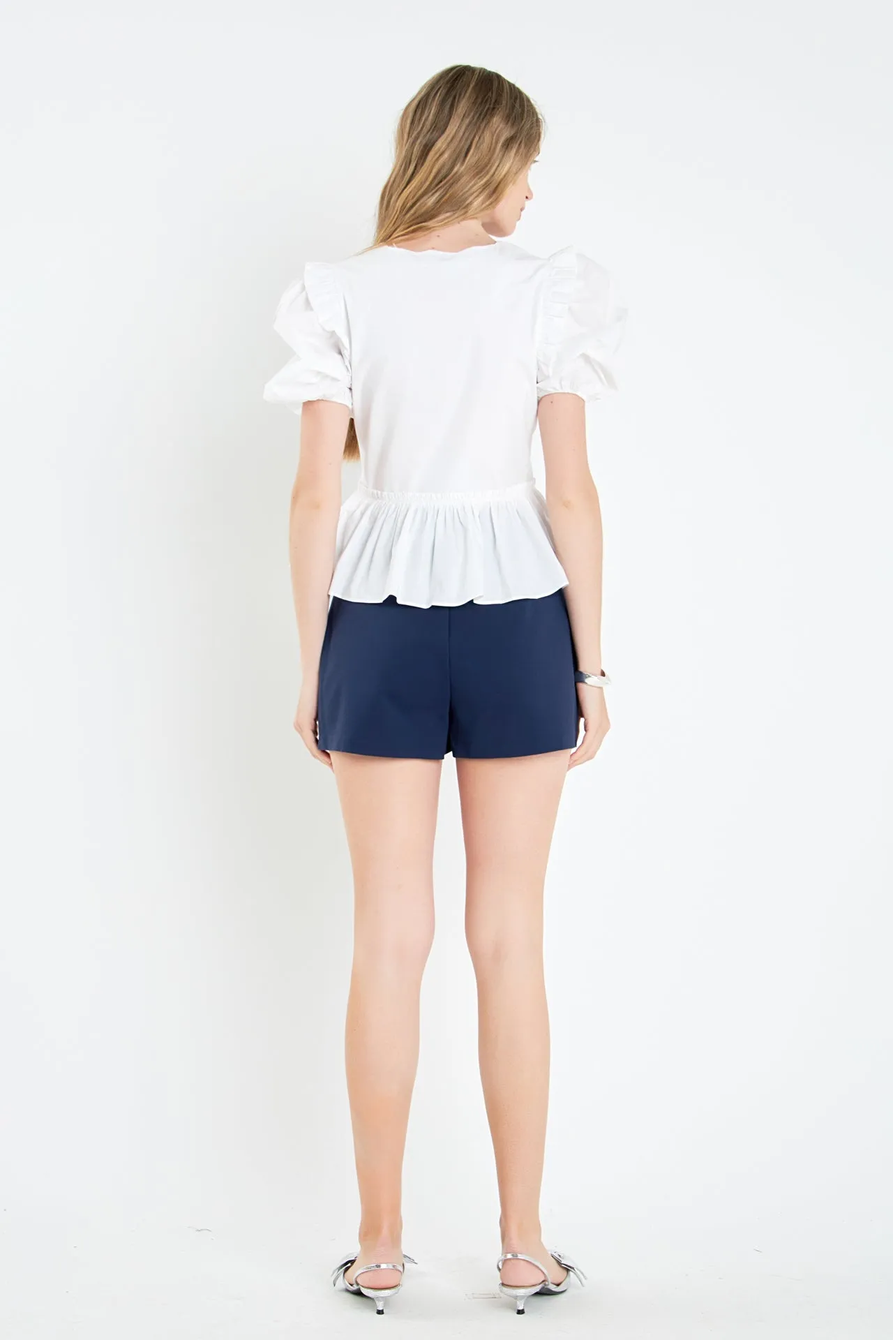 English Factory - V-neckline Puff Sleeve Top