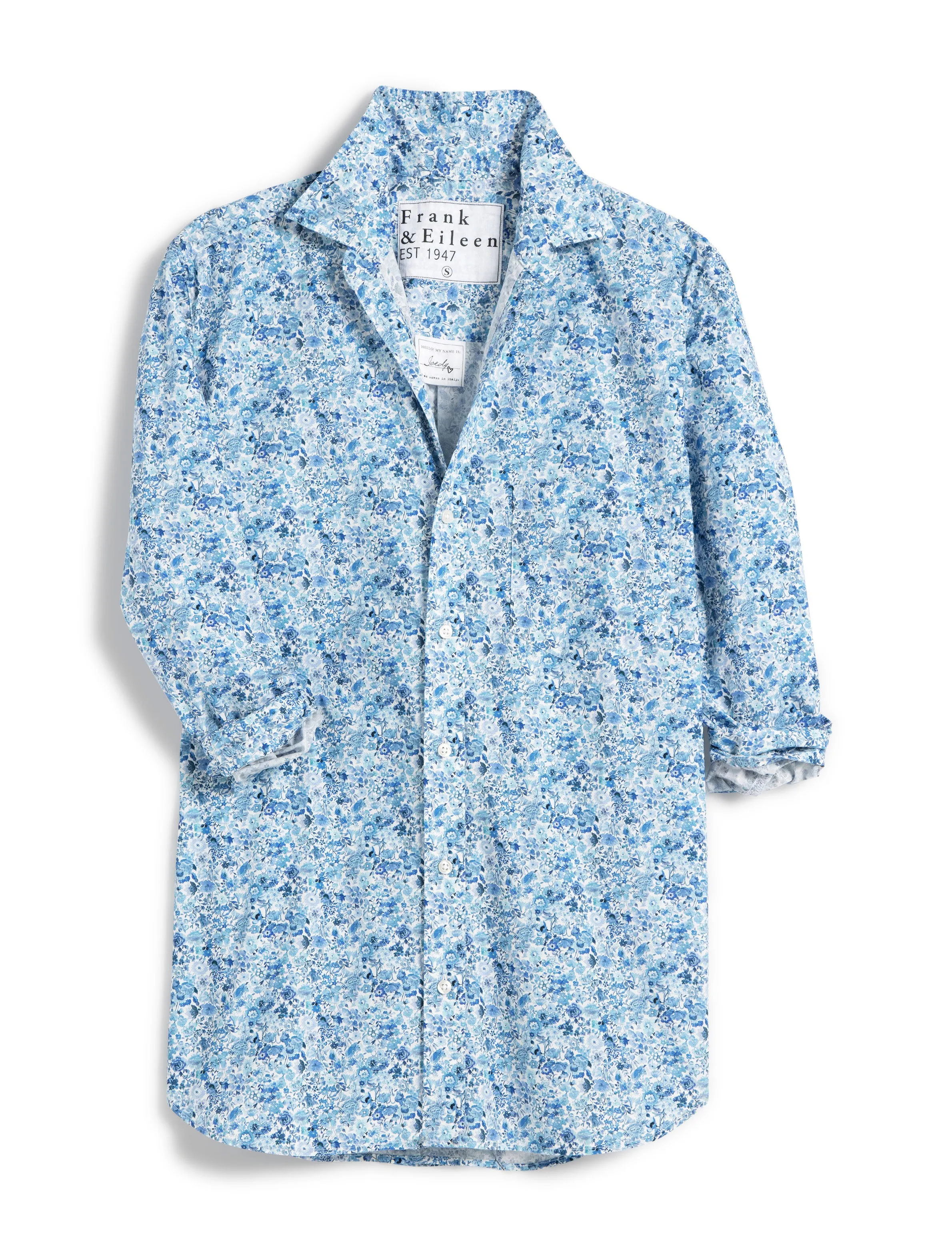 FRANK AND EILEEN - JOEDY BOYFRIEND BUTTON UP IN BLUE FLORAL