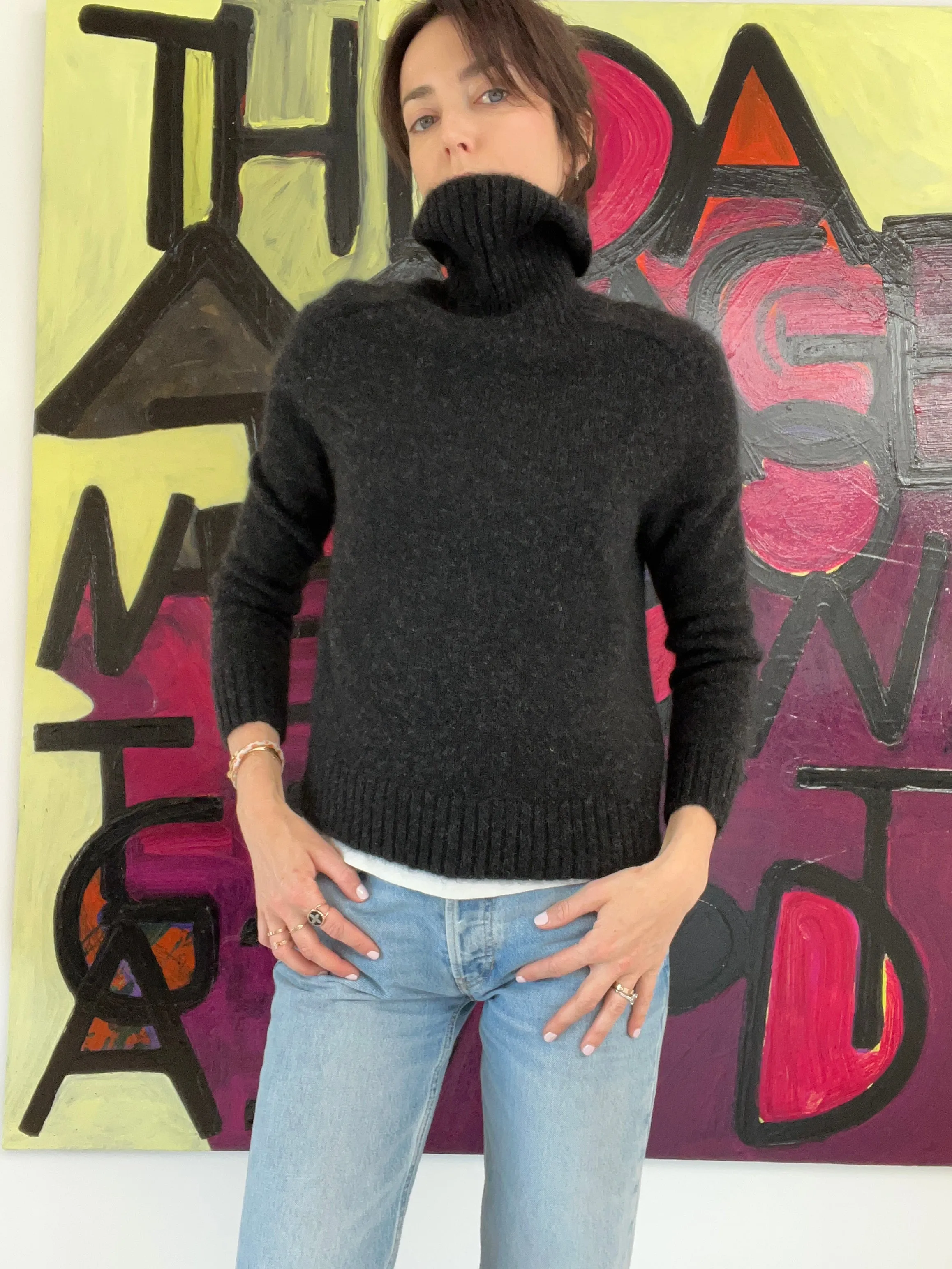 Grey Baby Alpaga Turtleneck - XS