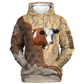 Hereford Lovers In Barley Pattern Hoodie