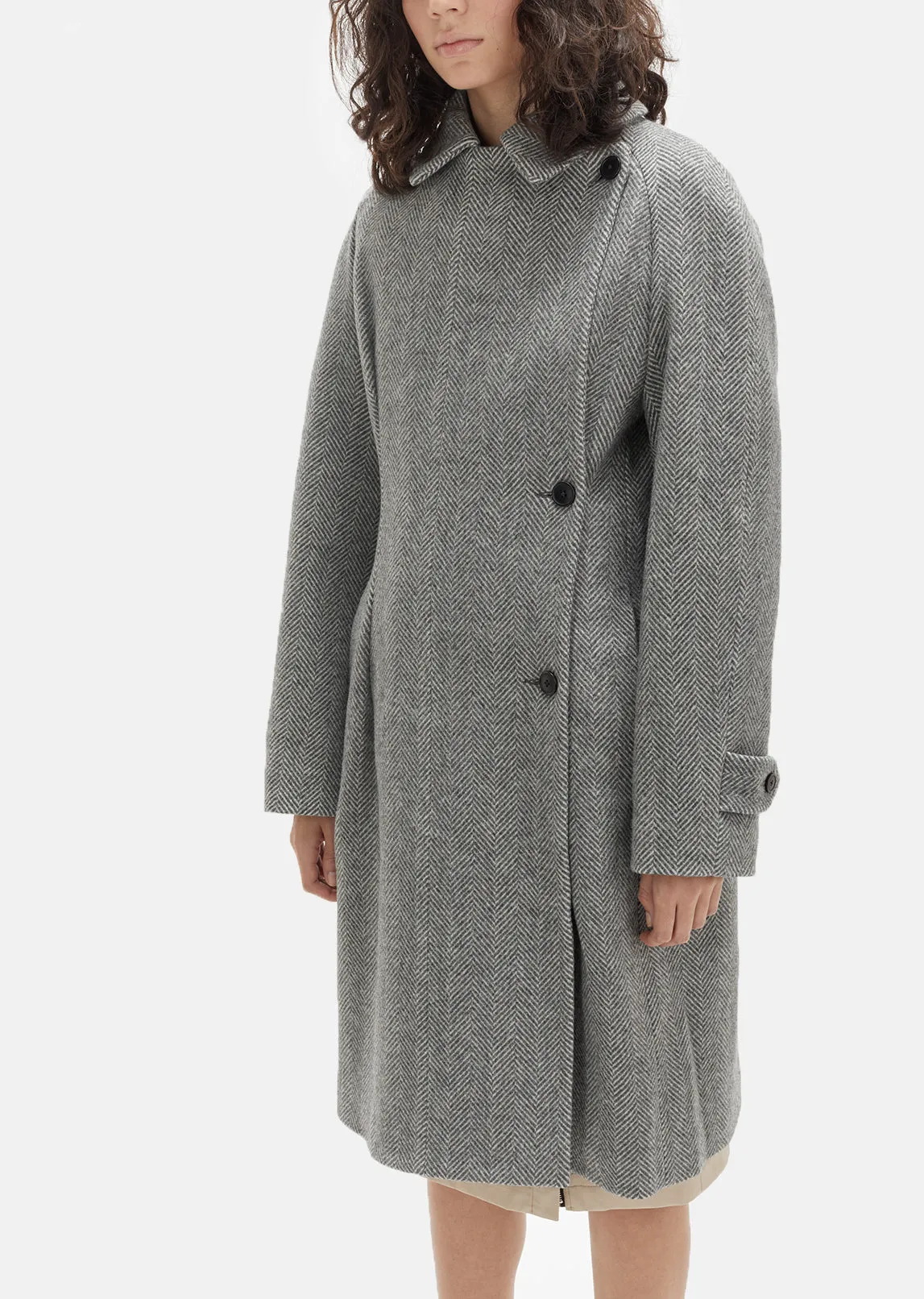 Herringbone Wool Coat