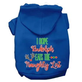 Hope Rudolph Eats Naughty List Screen Print Dog Hoodie Blue Xxxl