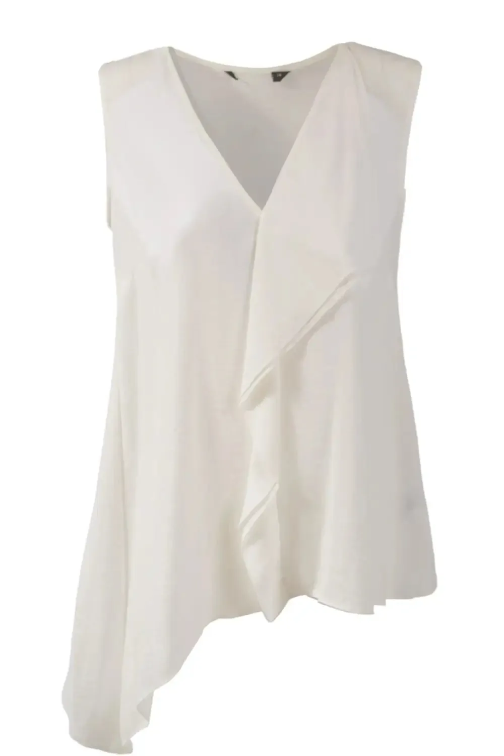 Ivory Sleeveless Waterfall Blouse