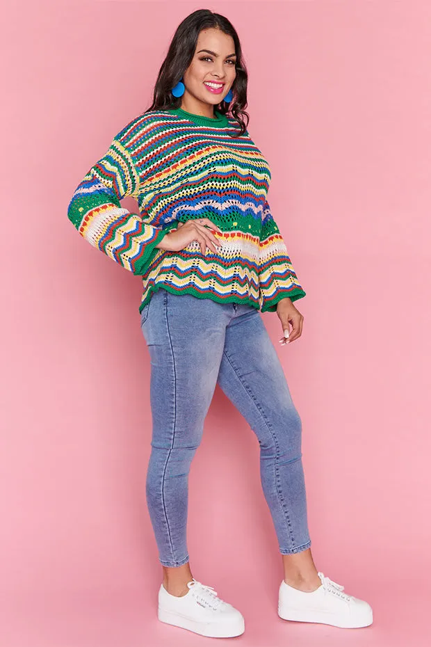 Jordon Green Stripe Jumper