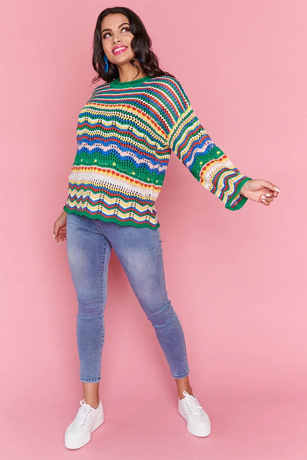 Jordon Green Stripe Jumper