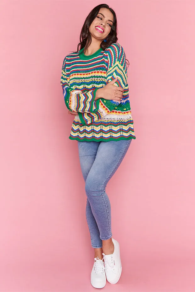 Jordon Green Stripe Jumper