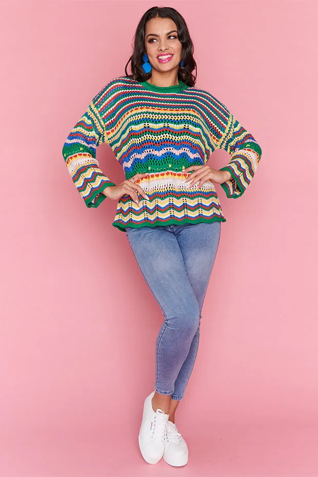 Jordon Green Stripe Jumper