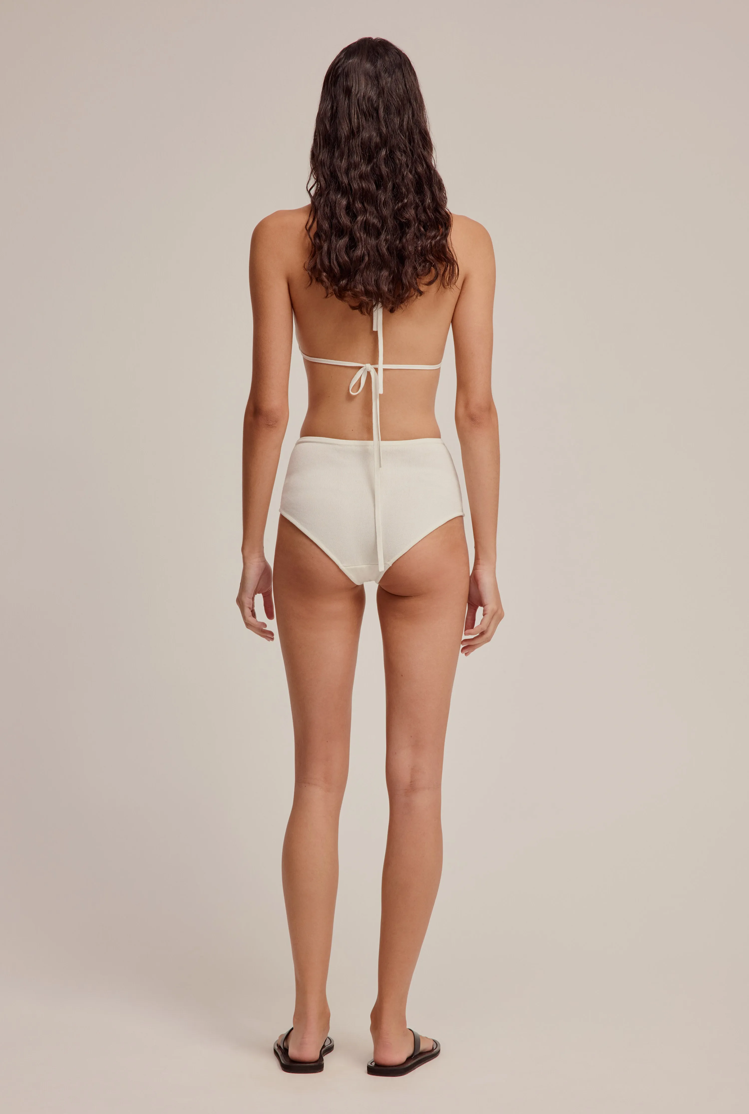 Knitted Triangle Bra - Off White