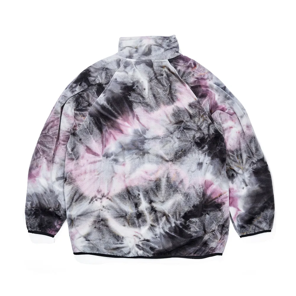 LOGO FLEECE HN ZIPUP TIE DYE BLACK / PURPLE