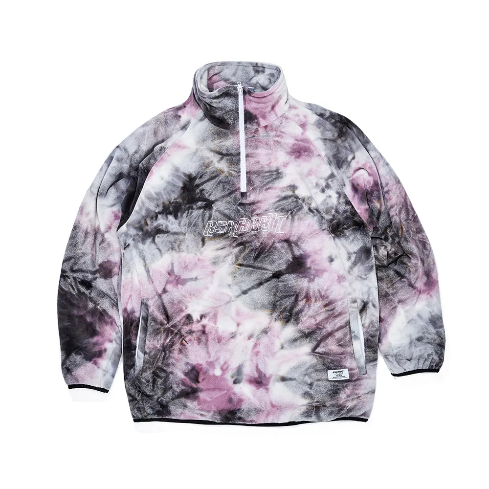 LOGO FLEECE HN ZIPUP TIE DYE BLACK / PURPLE