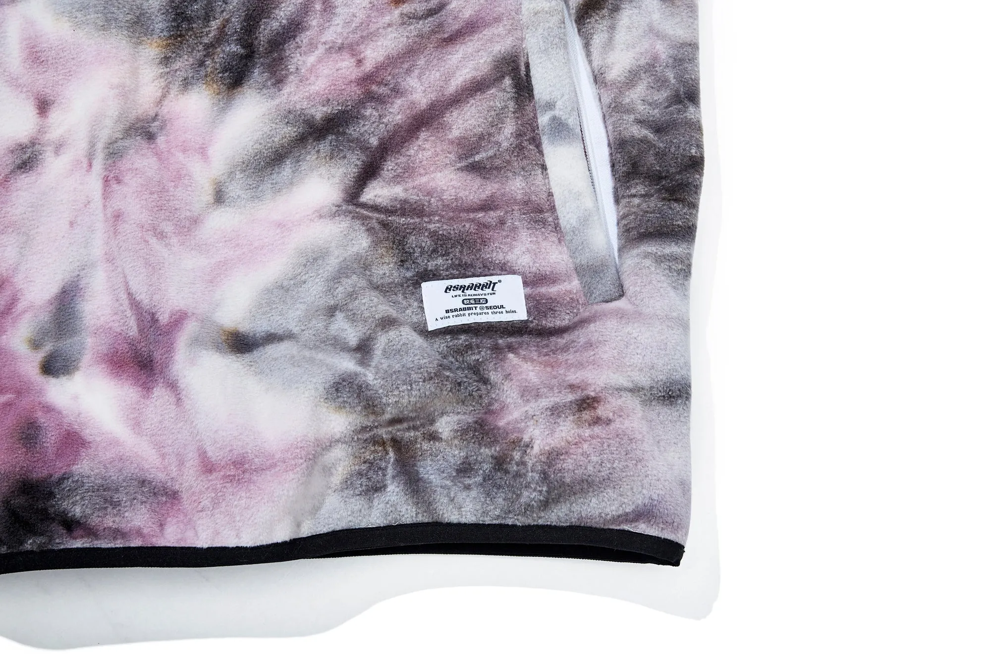 LOGO FLEECE HN ZIPUP TIE DYE BLACK / PURPLE