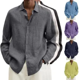 Long Sleeve Lapel Shirt Top Mens Clothing | long sleeve shirt