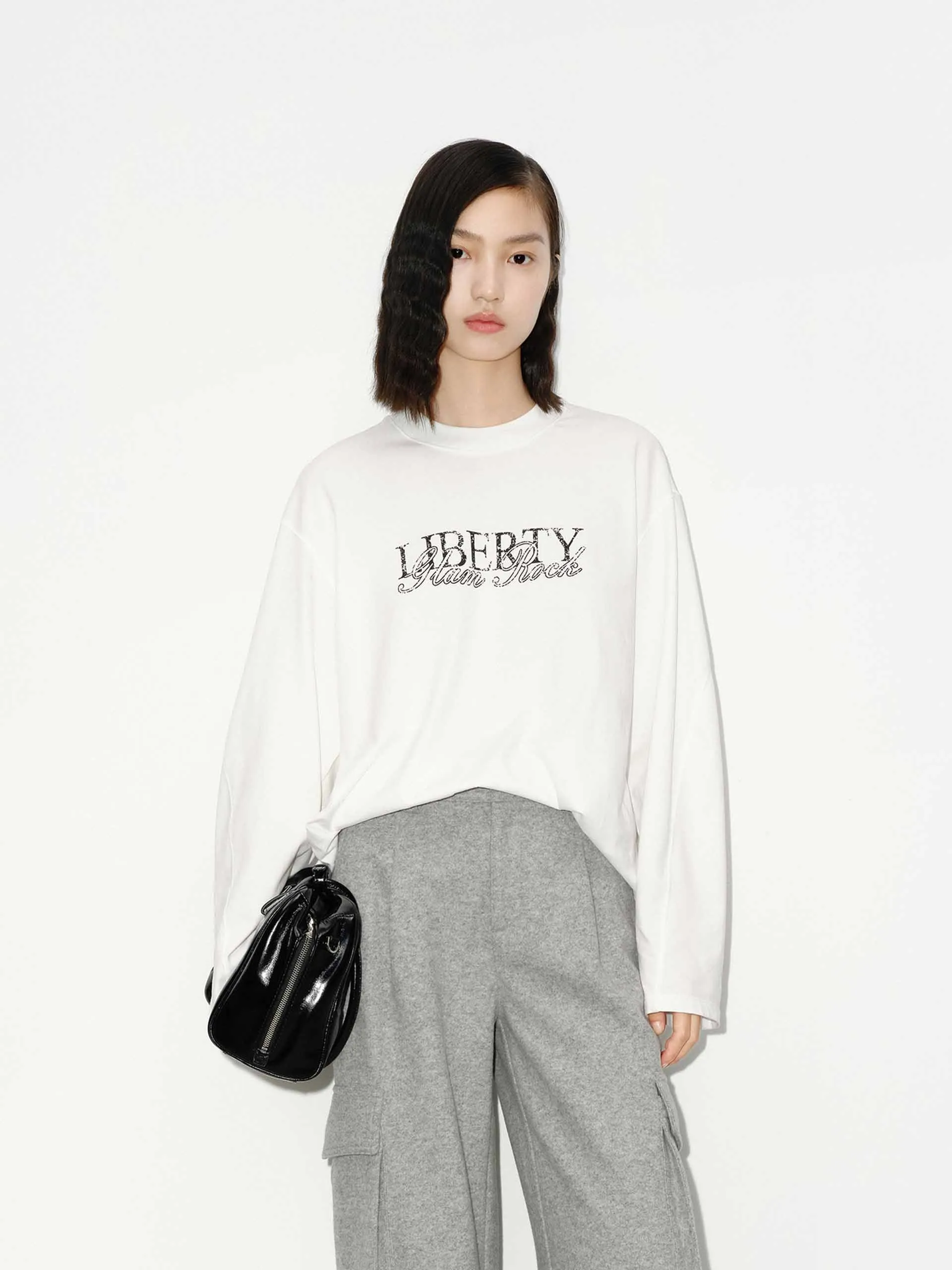 Loose Front Letter T-shirt